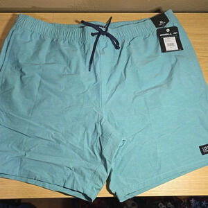 NWT O'NEILL Solid Volley Board Shorts | Teal/Aqua Swim Trunks | Size XL